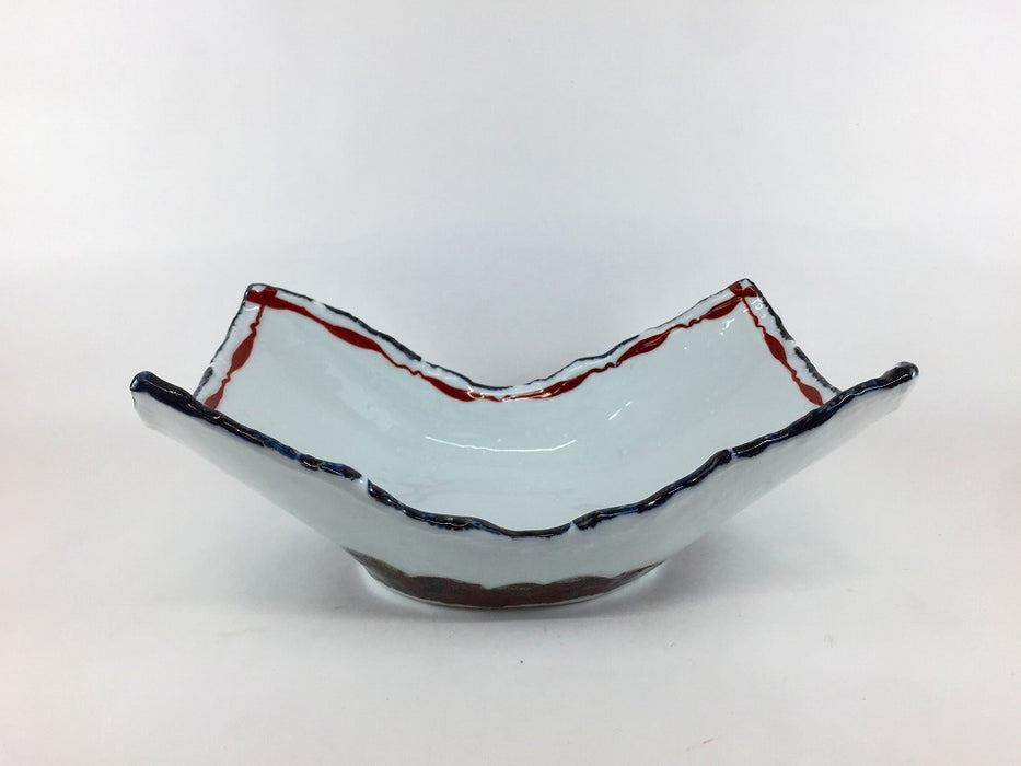 【SALE】兜鉢　黒赤手線　24cm　有田焼【訳あり】