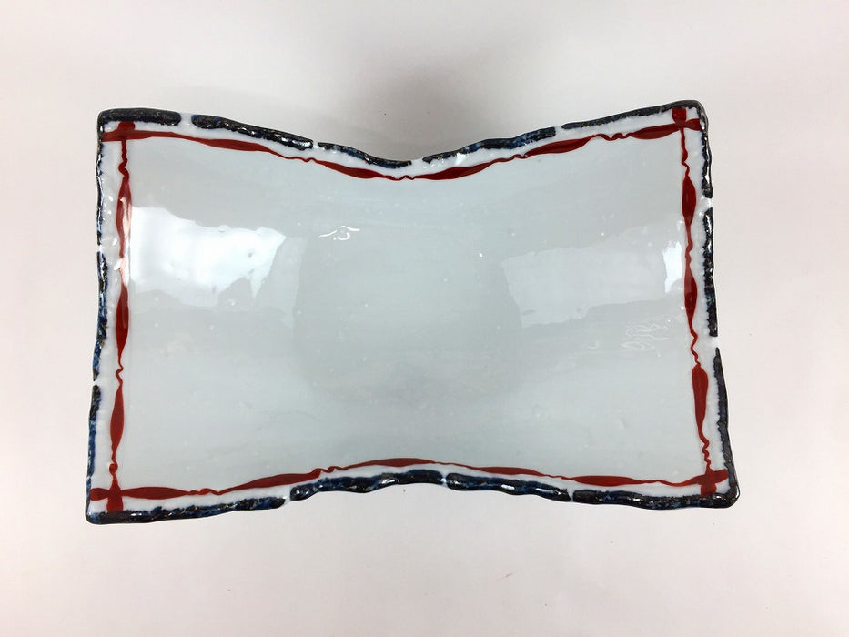 【SALE】兜鉢　黒赤手線　24cm　有田焼【訳あり】