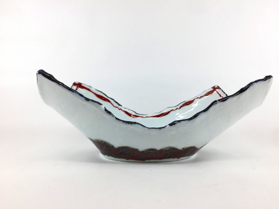 【SALE】兜鉢　黒赤手線　24cm　有田焼【訳あり】