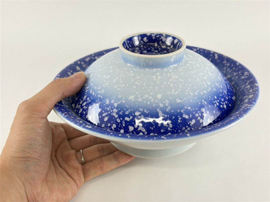 【SALE】21cm平蓋.白波吹　有田焼【訳あり】