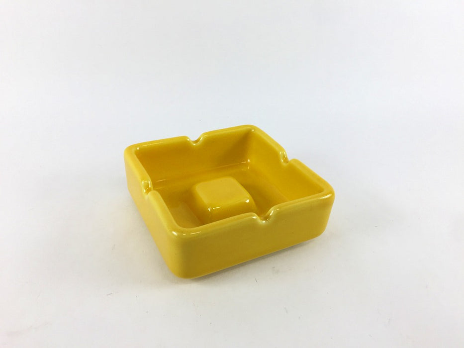 【SALE】角ミニ灰皿　(トルコ釉/山吹釉)　8cm　有田焼【訳あり】