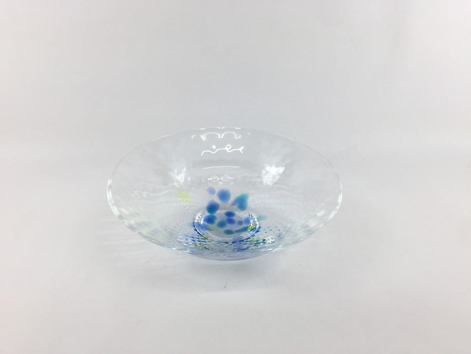 【SALE】140洗鉢　雫/青黄緑　(硝子)　14cm【訳あり】