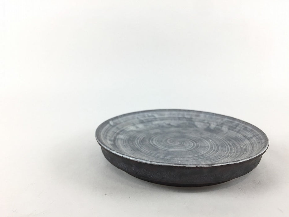 【SALE】9.5cm竹小皿.黒彩銀　有田焼【訳あり】