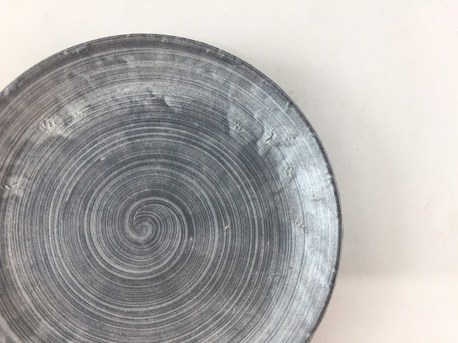 【SALE】9.5cm竹小皿.黒彩銀　有田焼【訳あり】