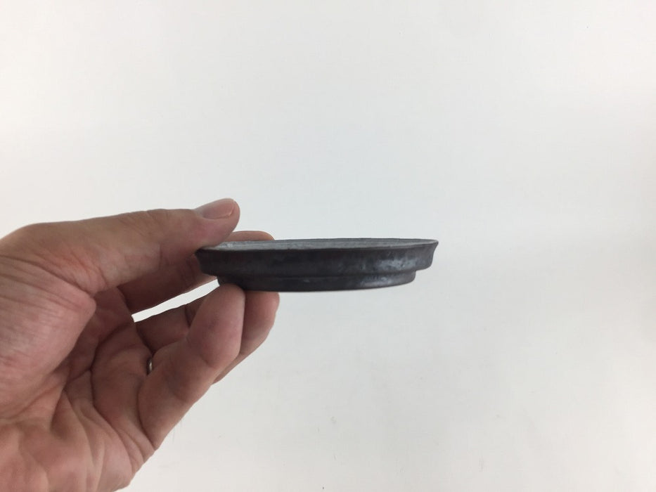 【SALE】9.5cm竹小皿.黒彩銀　有田焼【訳あり】