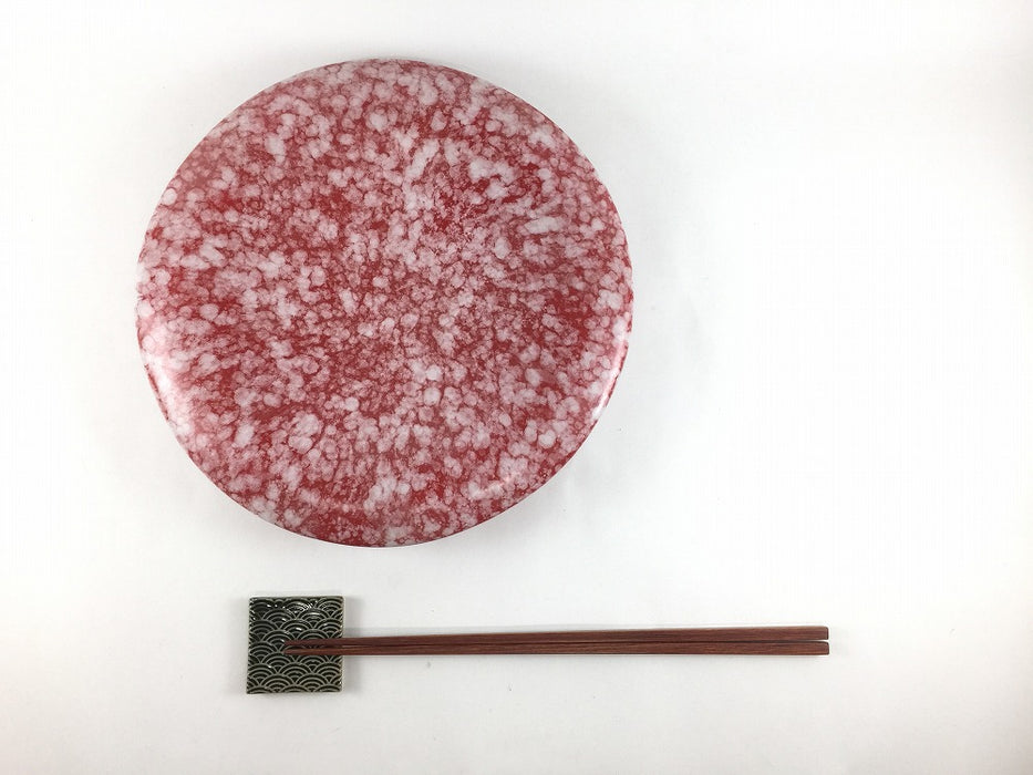 【SALE】21cmウェーブプレート.赤白マット　有田焼【訳あり】