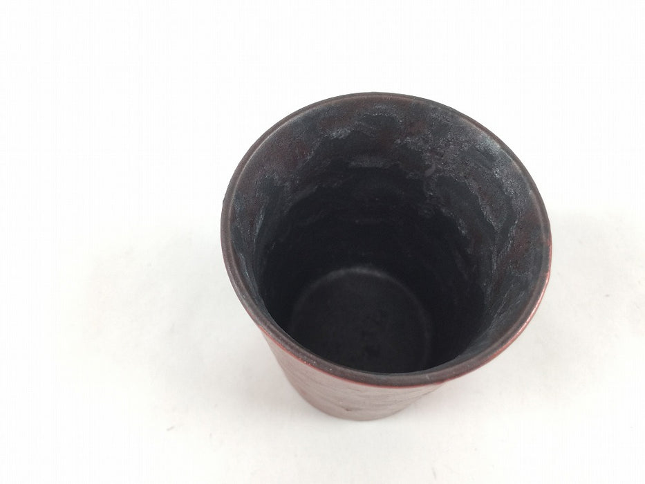 【SALE】miniグラス(黒赤)　6cm(120cc)　有田焼【訳あり】