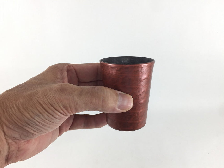 【SALE】miniグラス(黒赤)　6cm(120cc)　有田焼【訳あり】