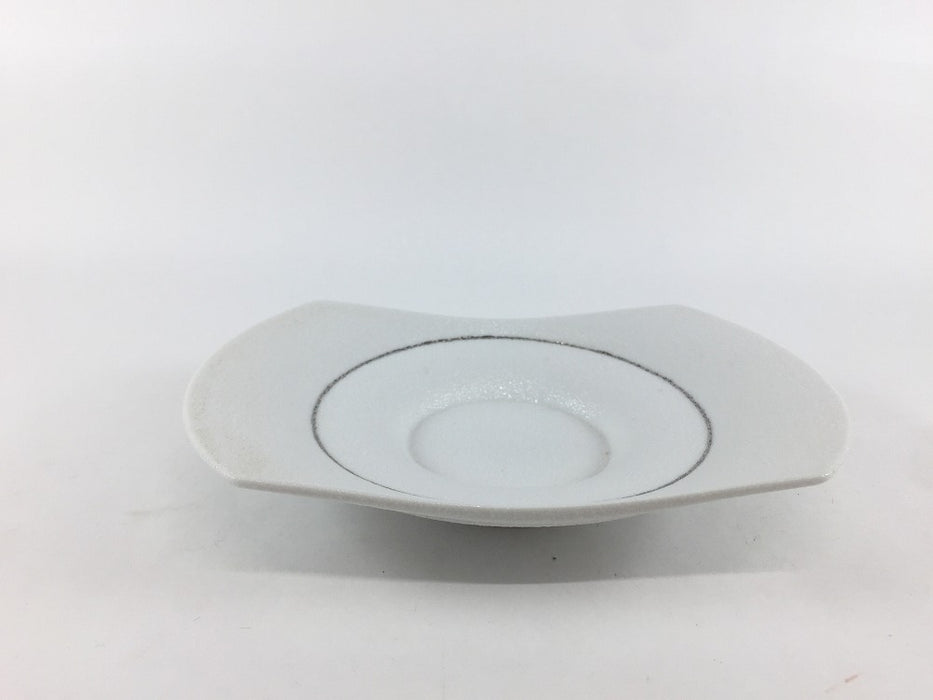 【SALE】小判段台皿.スノープラチナ　15cm　有田焼【訳あり】