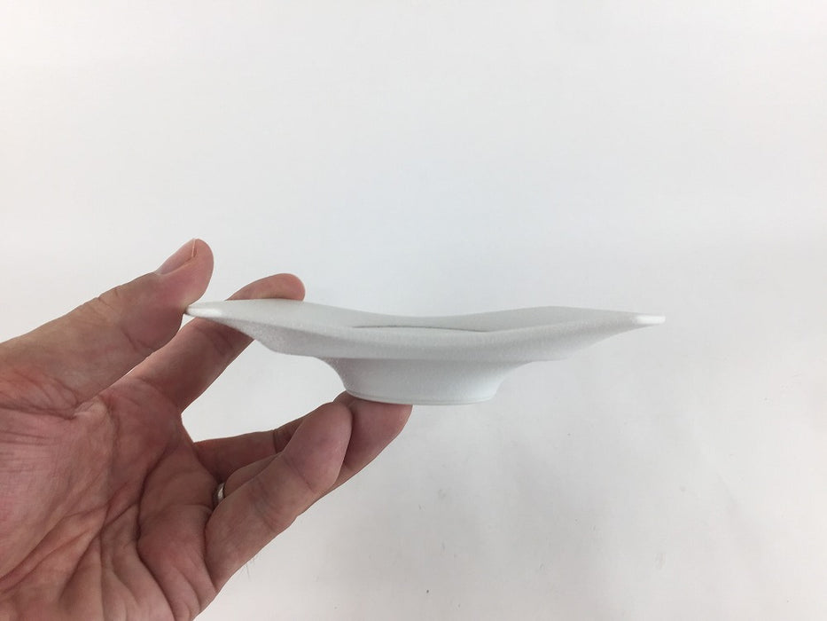 【SALE】小判段台皿.スノープラチナ　15cm　有田焼【訳あり】