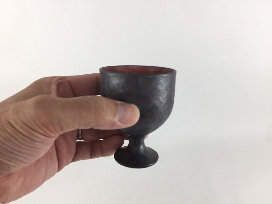 【SALE】ミニワインカップ.黒彩赤　7cm　有田焼【訳あり】