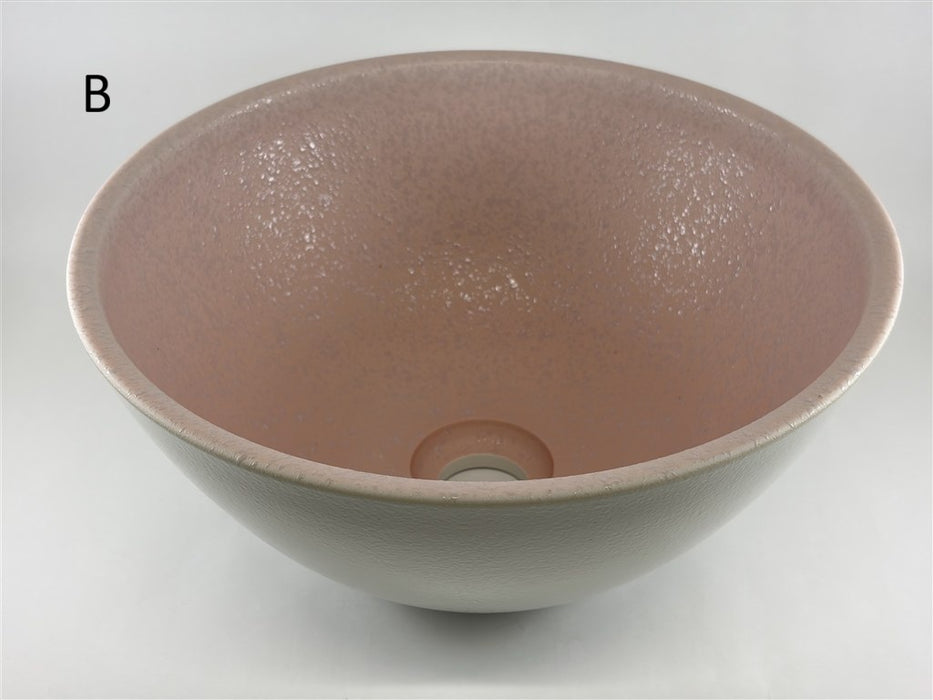 【SALE】32cm手洗い鉢.石焼内ﾋﾟﾝｸ (A/B)【金具別】【訳あり】(j.R)
