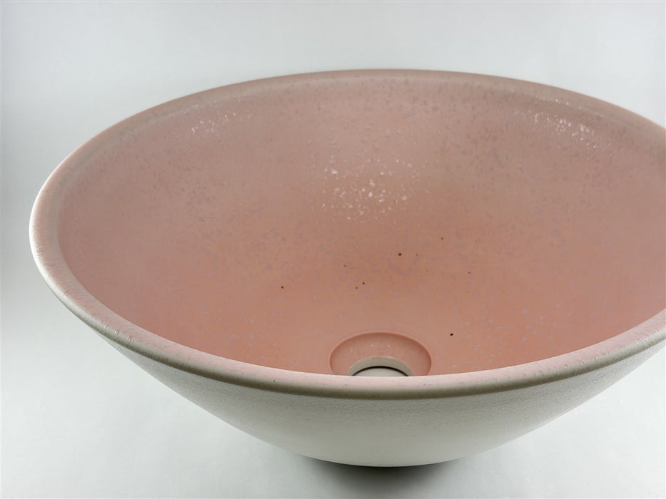 【SALE】39cm手洗い鉢.石焼内ﾋﾟﾝｸ【金具別】【訳あり】(j.R)
