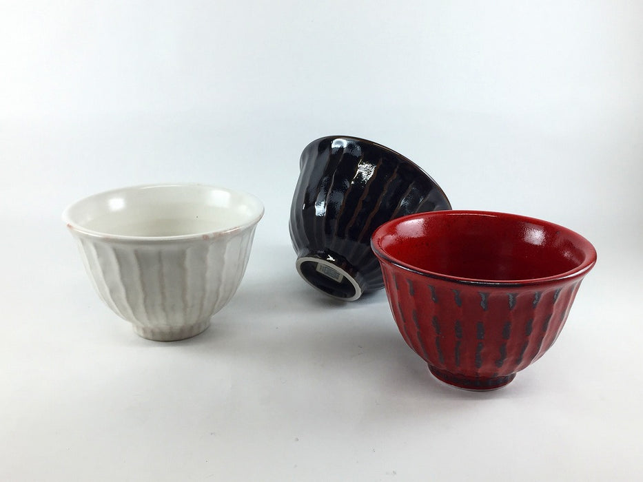 粉引　しのぎ飯碗　11.5cm　美濃焼(j.R)