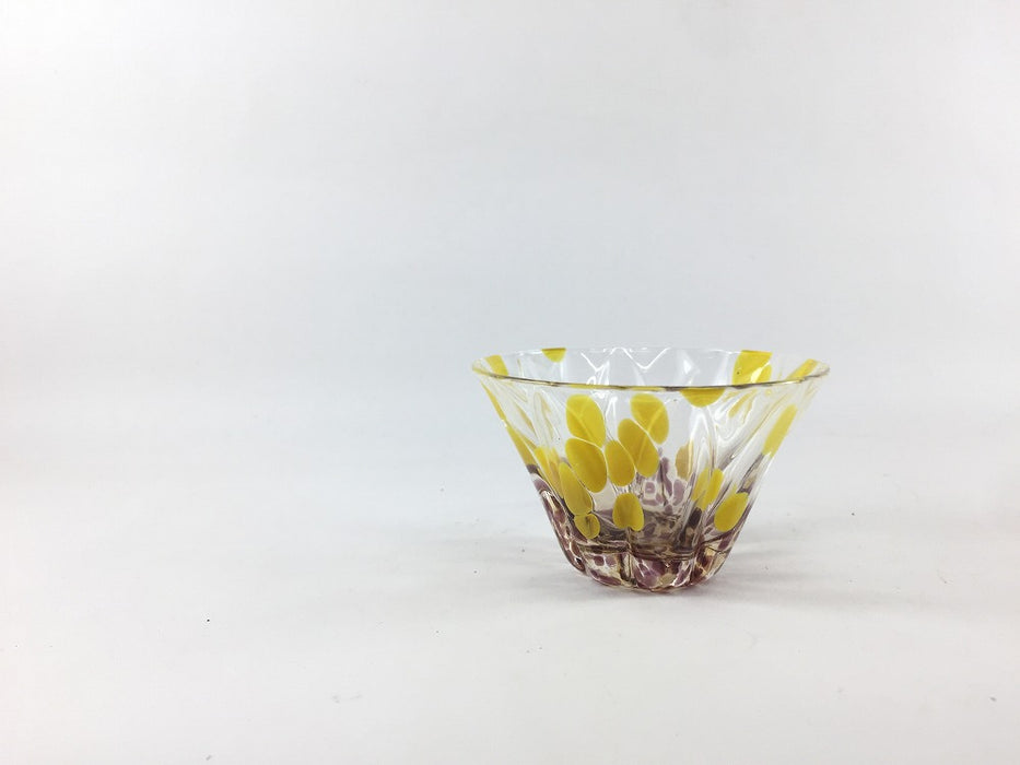 【SALE】50cc花小鉢(茶)　(硝子)　7cm【訳あり】