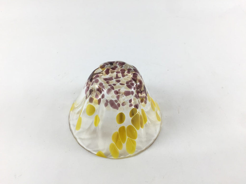 【SALE】50cc花小鉢(茶)　(硝子)　7cm【訳あり】