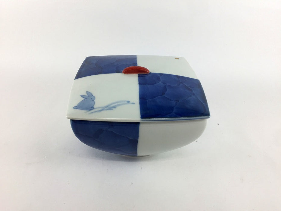 【SALE】月兎角丸蓋碗　11.5cm　有田焼【訳あり】