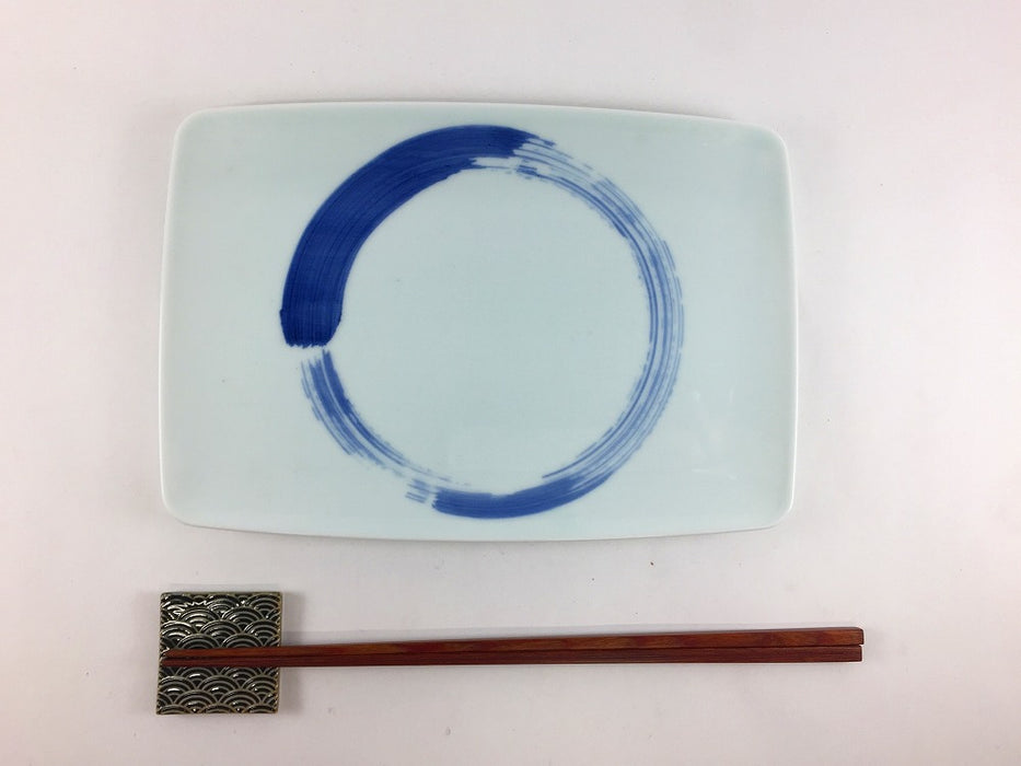 【SALE】215長皿　染刷毛　22cm　有田焼【訳あり】