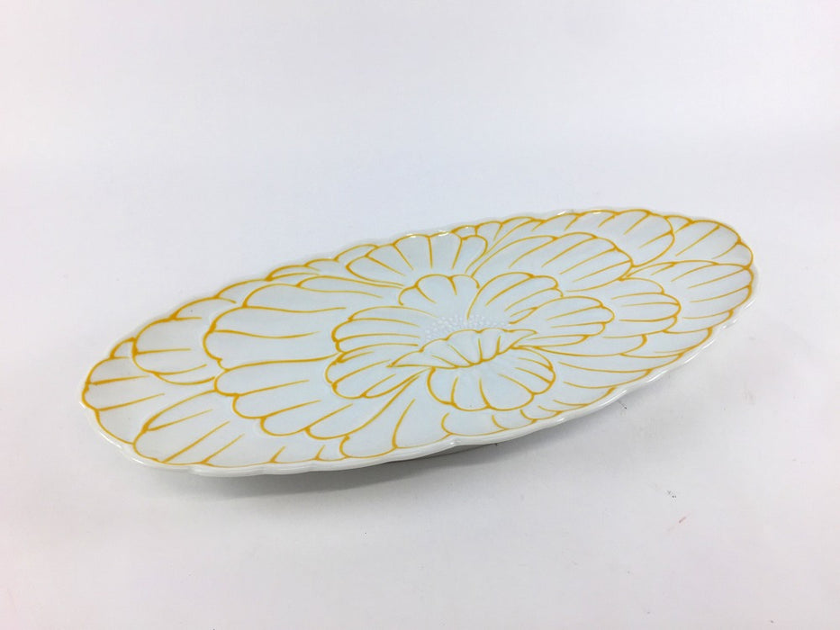 【SALE】錦白土釉いっちん菊形前菜皿　25cm　有田焼【訳あり】