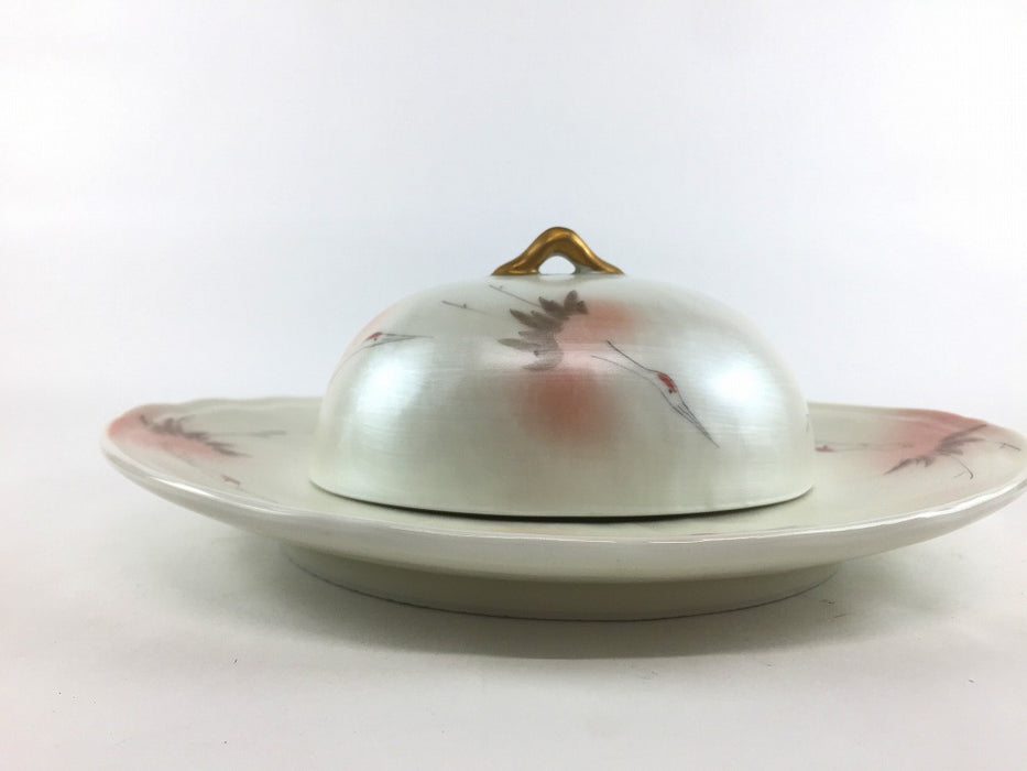 【SALE】錦紅鶴小判蓋物(大)　24cm　有田焼【訳あり】