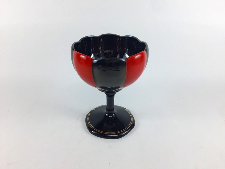 【SALE】黒赤　ネジ合花　(足付セット/中付のみ)　8cm　有田焼【訳あり】