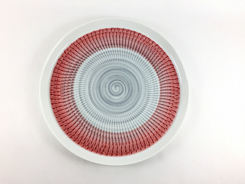 【皿/プレート/中皿】色染流し21cm丸プレート　(赤/青/グリーン/パープル/トルコブルー) 　波佐見焼(j.R)