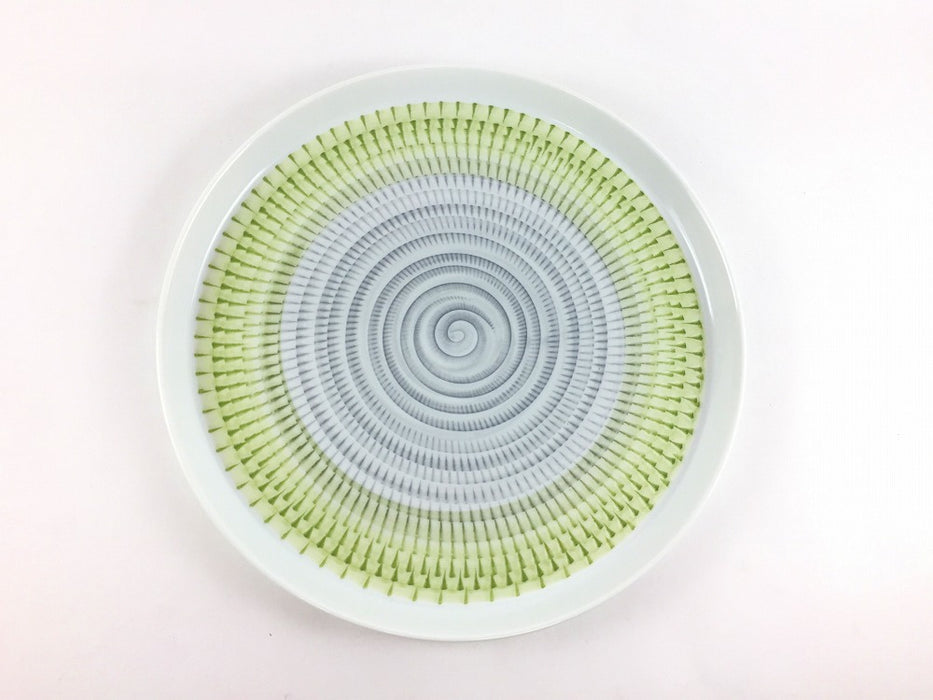 【皿/プレート/中皿】色染流し21cm丸プレート　(赤/青/グリーン/パープル/トルコブルー) 　波佐見焼(j.R)