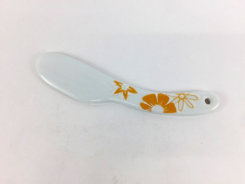 【SALE】錦トロピカルバターナイフ　(赤/黒/緑/イエロー/染付唐草)　13.5cm　有田焼【訳あり】