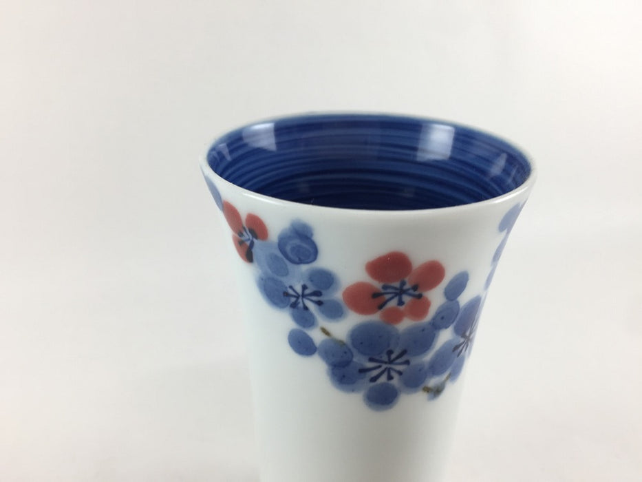 【SALE】140cc一口湯呑(花絵内藍)　10cm　有田焼【訳あり】