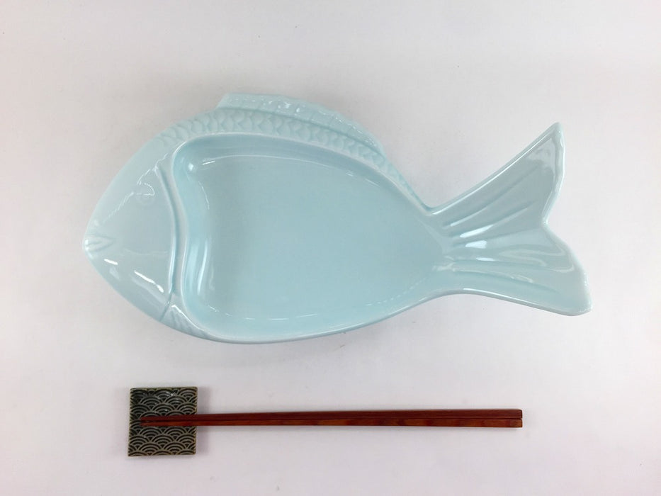 鯛向付　(青白磁/赤吹)　16cm　有田焼　(j.R)