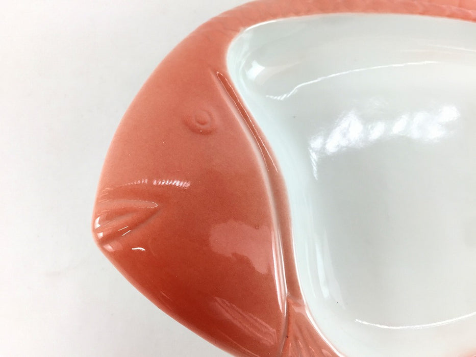 鯛向付　(青白磁/赤吹)　16cm　有田焼　(j.R)