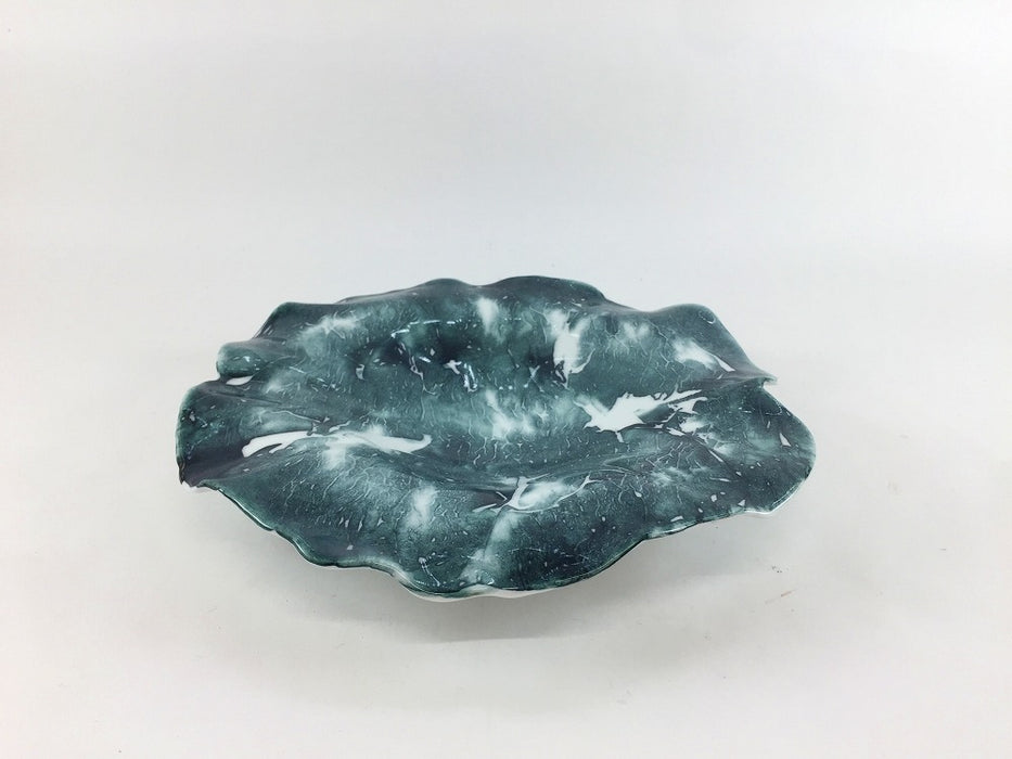 (強化)黒垂込　ロータスプレート(小)　18cm　有田焼(j.R)