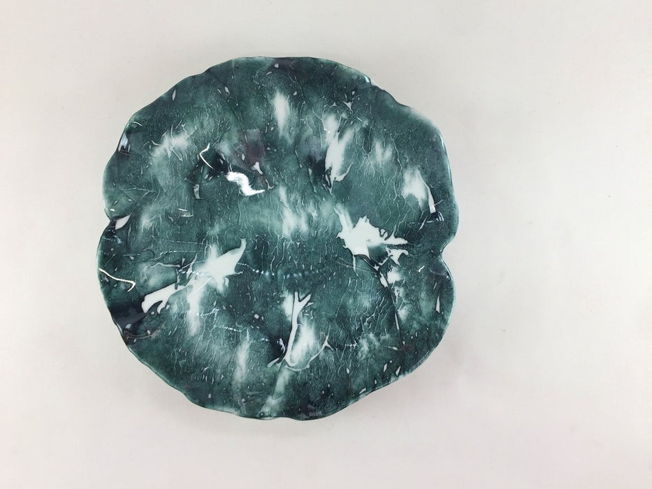 (強化)黒垂込　ロータスプレート(小)　18cm　有田焼(j.R)