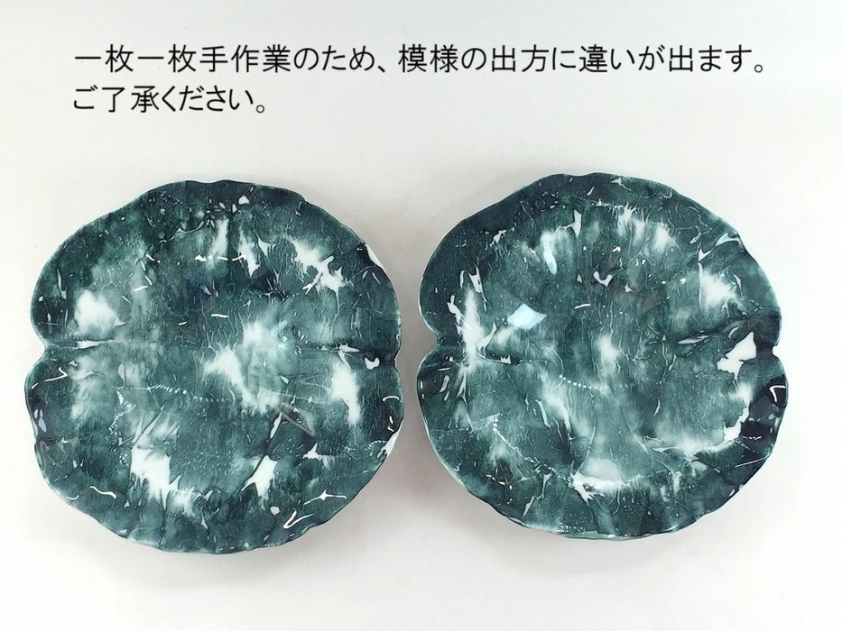 (強化)黒垂込　ロータスプレート(小)　18cm　有田焼(j.R)