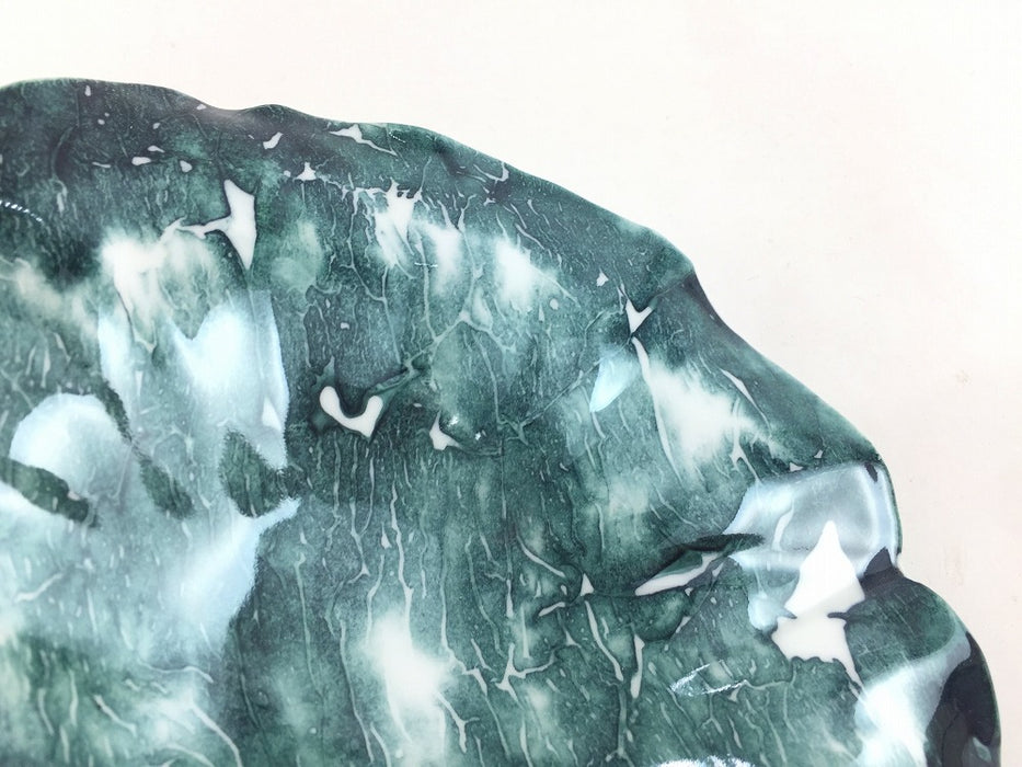 (強化)黒垂込　ロータスプレート(小)　18cm　有田焼(j.R)