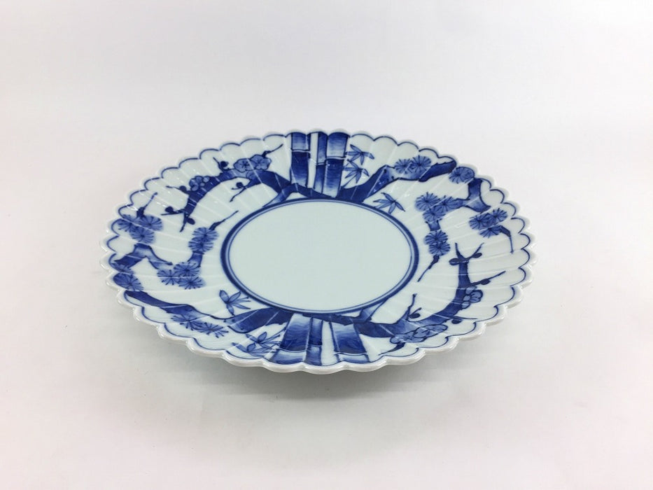 松竹梅　21cm　菊型皿　有田焼(j.R)