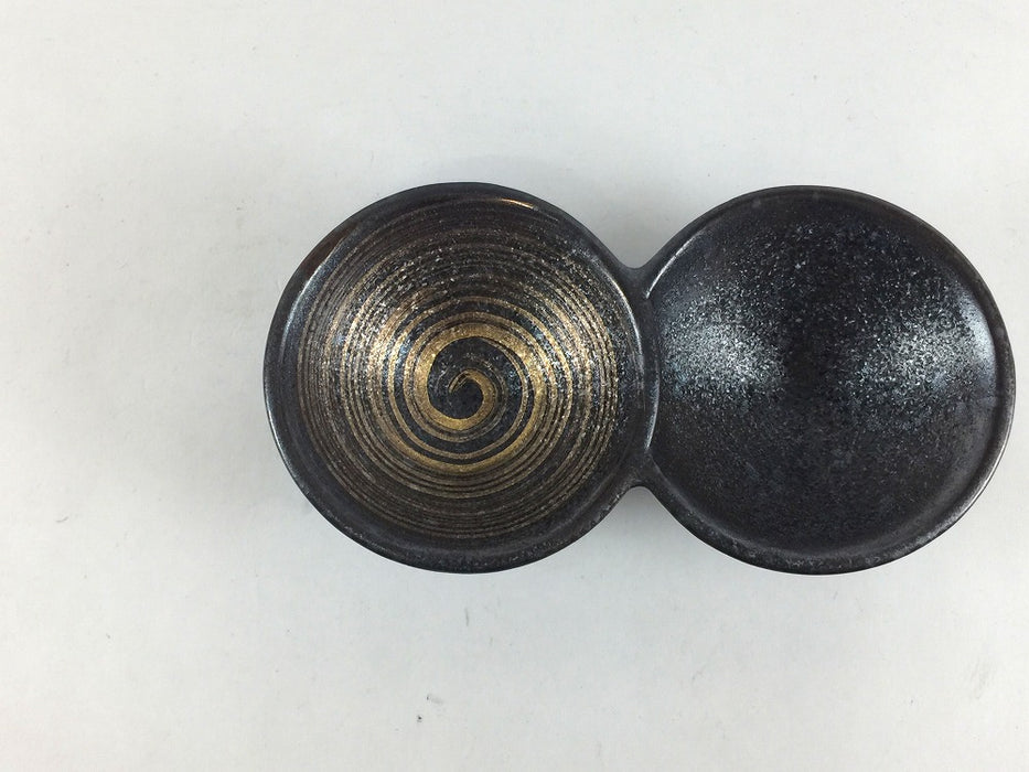 【仕切り皿】二品豆鉢　(金カスリ/銀カスリ)　11.5cm　有田焼(j.R)