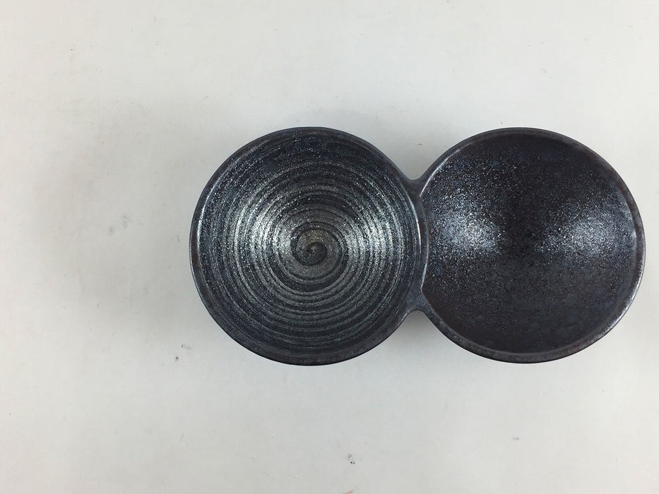 【仕切り皿】二品豆鉢　(金カスリ/銀カスリ)　11.5cm　有田焼(j.R)