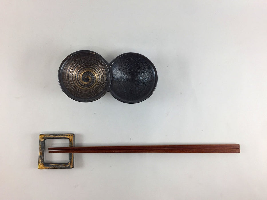 【仕切り皿】二品豆鉢　(金カスリ/銀カスリ)　11.5cm　有田焼(j.R)