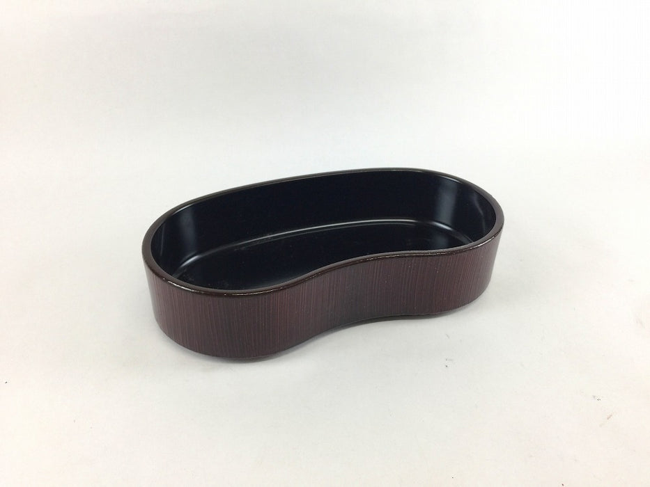 【SALE】変形楕円箱　溜ハケ　16cm【訳あり】