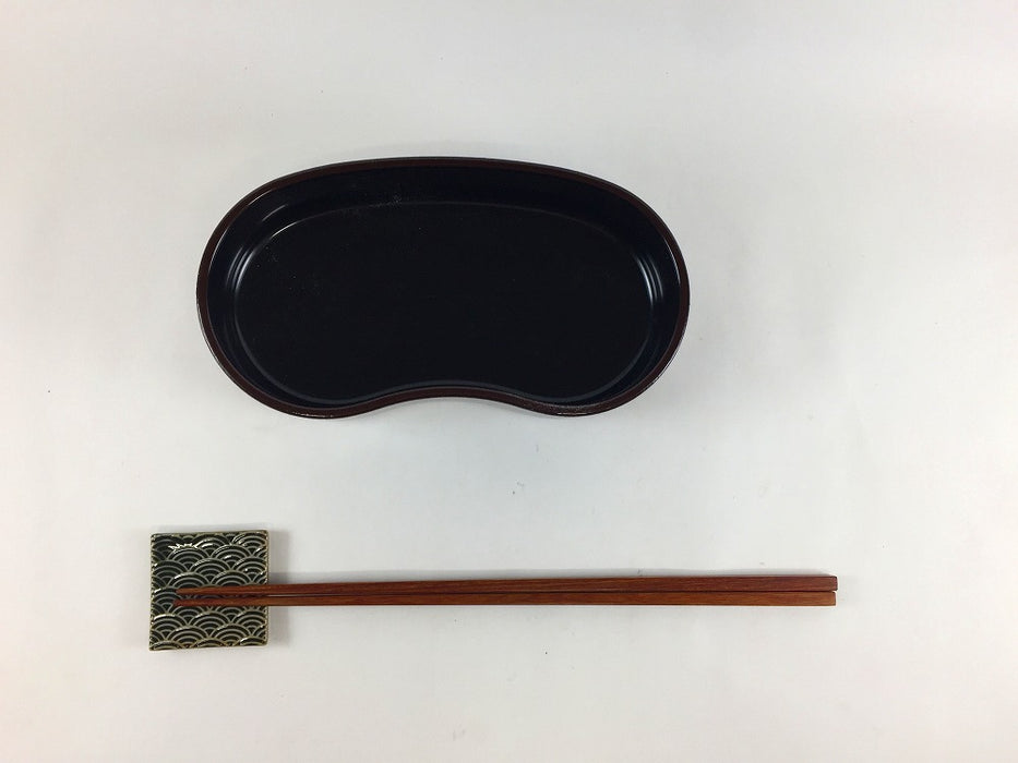 【SALE】変形楕円箱　溜ハケ　16cm【訳あり】