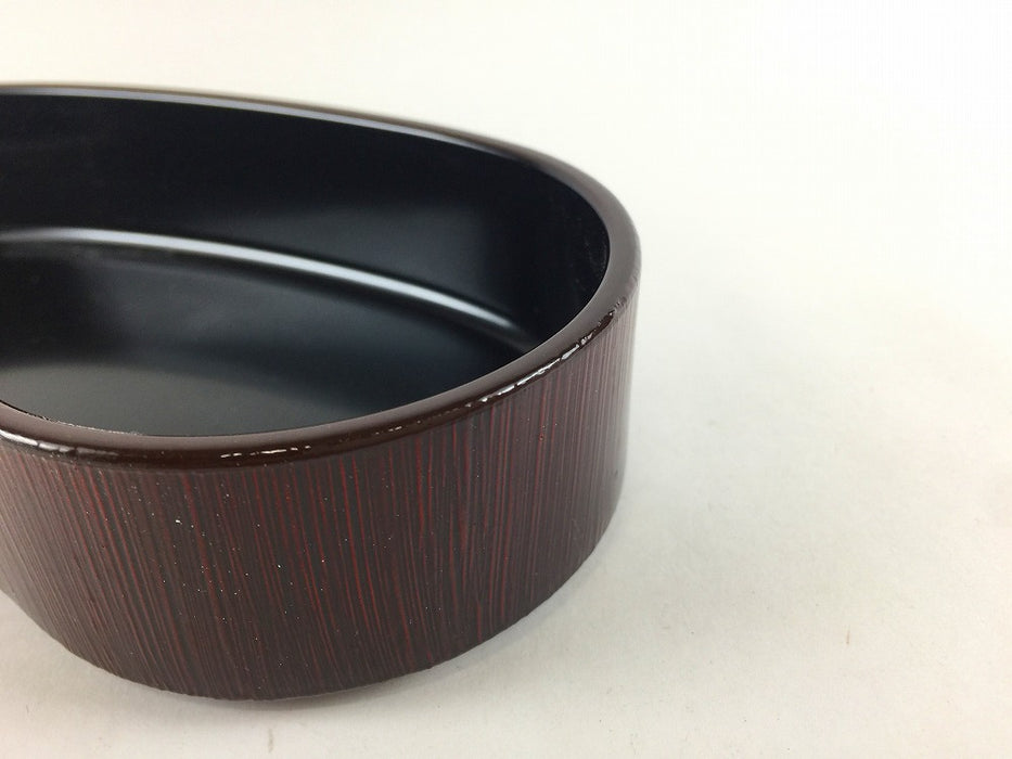 【SALE】変形楕円箱　溜ハケ　16cm【訳あり】