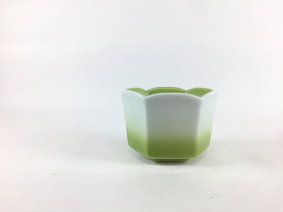 【SALE】六角花小鉢　緑吹き　7.5cm　波佐見焼【訳あり】