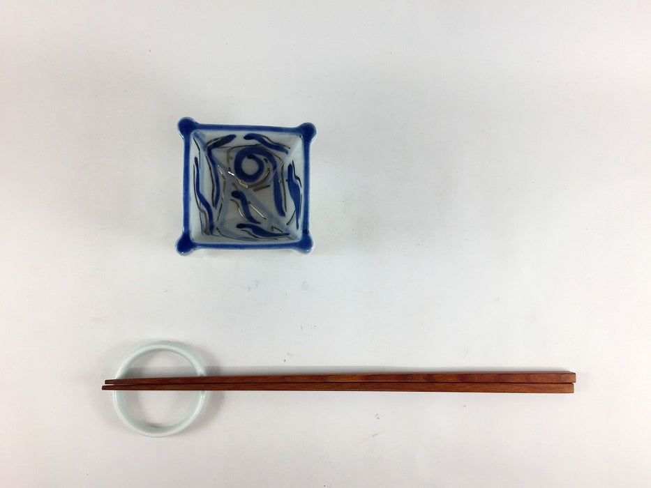 【SALE】青筆遊びキューブ小付　5.5cm　有田焼【訳あり】