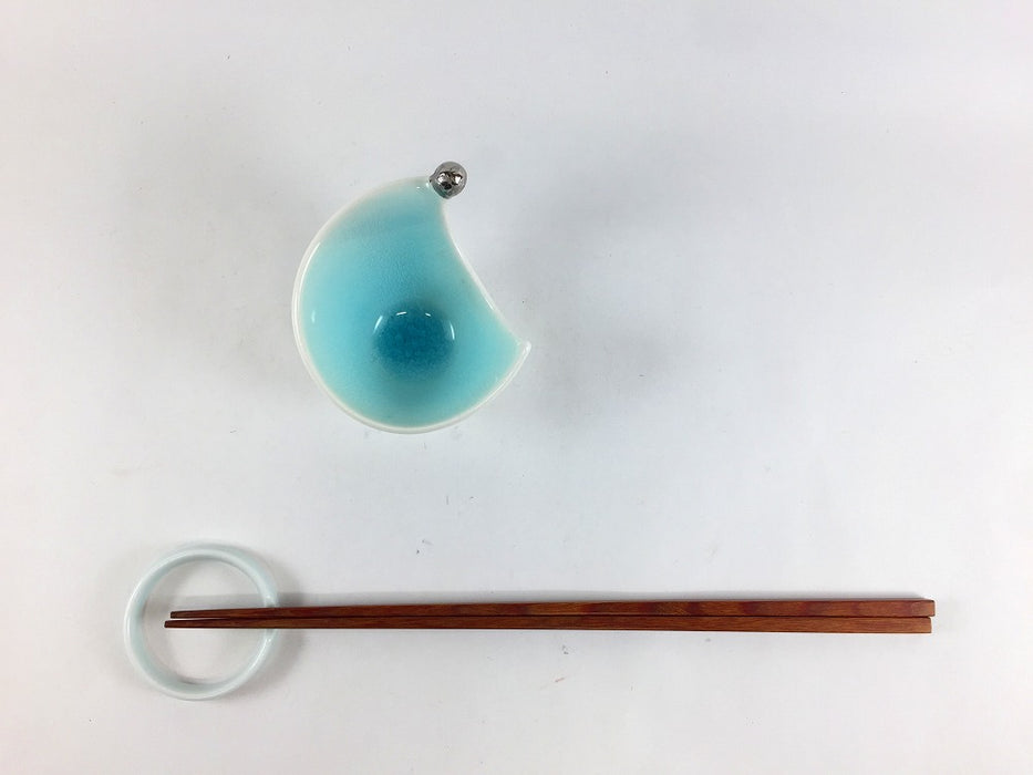 【SALE】ブルー半月小付　7cm　有田焼【訳あり】