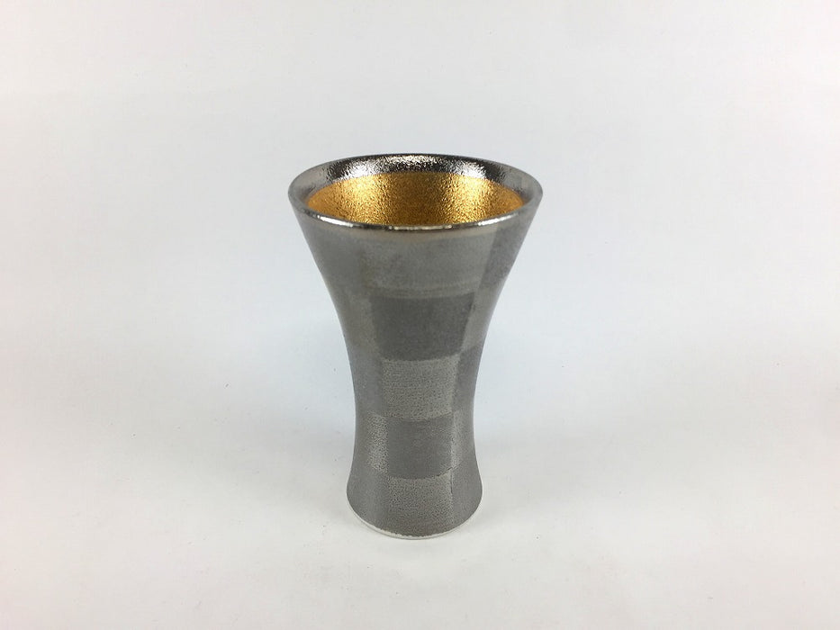 【SALE】棒食前酒　銀市松内金　6cm　有田焼【訳あり】