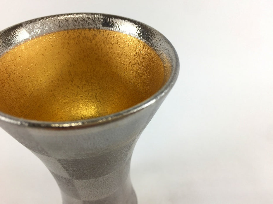 【SALE】棒食前酒　銀市松内金　6cm　有田焼【訳あり】