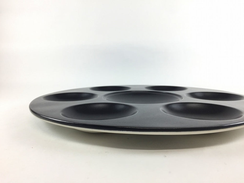 【SALE】黒マット七品盛　28cm　有田焼【訳あり】