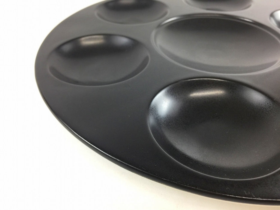 【SALE】黒マット七品盛　28cm　有田焼【訳あり】