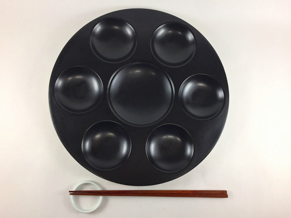 【SALE】黒マット七品盛　28cm　有田焼【訳あり】